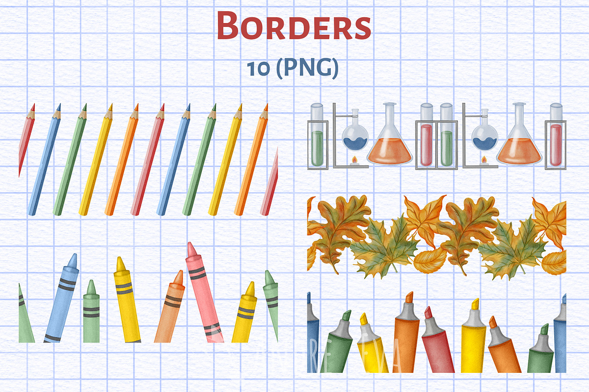 Back to School Watercolor Collection, an Education Illustration by Andre_Eva (Photo 6 of 13)
