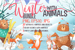 Winter Joy - Animals in Forest