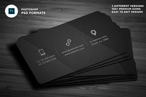 Dark Black Individual Business Cards