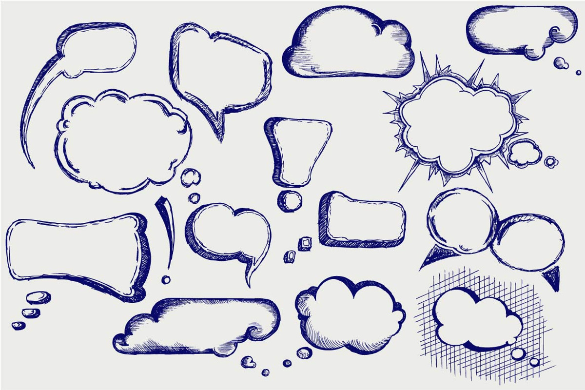 Clouds and dialogues, an Outline Icon by LineworkStock (Photo 3 of 3)