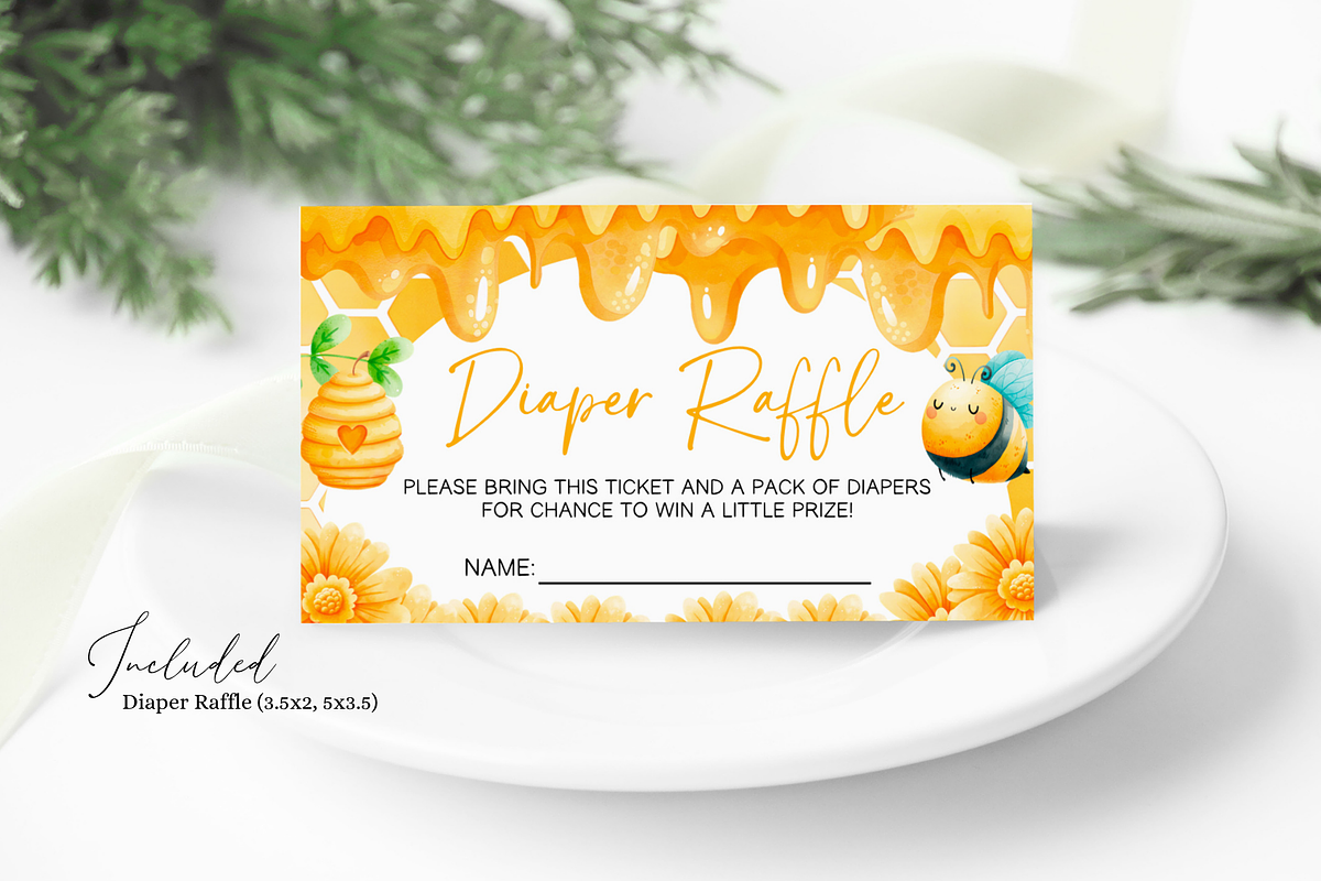 Honey Bee Baby Shower Invite Bundle, a Templates & Theme by Digital_Mind (Photo 4 of 6)