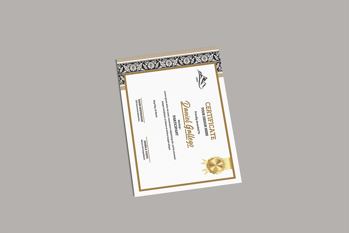A4 Certificate Mockup, an Advertising Mockup by rizalamora (Photo 3 of 11)