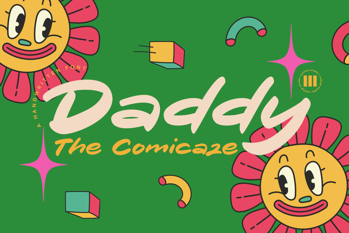 Daddy The Comicaze Font, a Font by Colllab Studio (Photo 1 of 17)