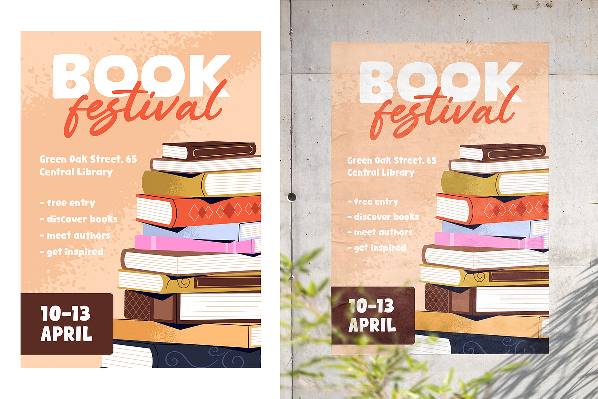 Book piles for reading set + posters, an Object Illustration by PaperTrident (Photo 3 of 5)