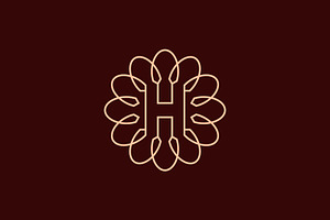 elegant letter H sunflower logo, a Branding & Logo Template by Rasagama Studio