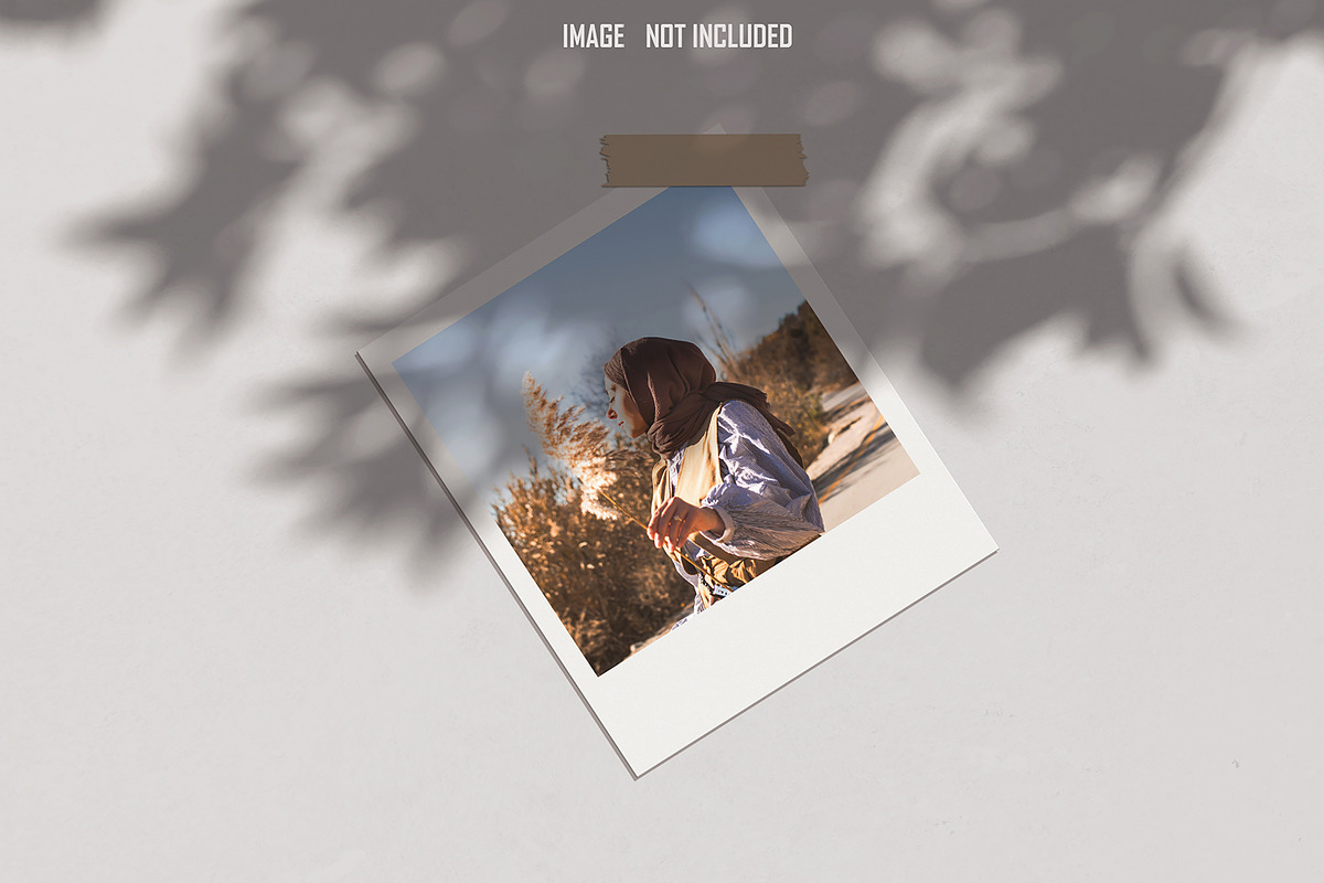 Polaroid Photo Mockup with Shadow preview 3
