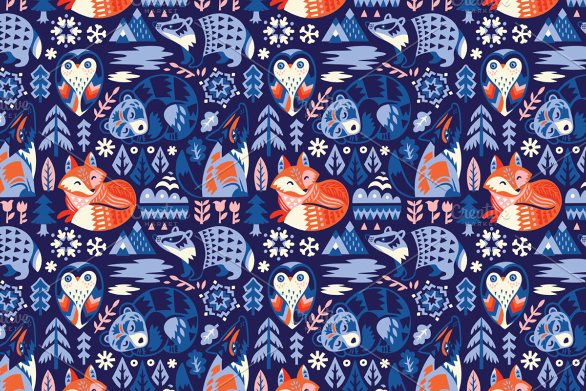 Scandinavian art, a Pattern Graphic by PenguinHouse (Photo 3 of 9)
