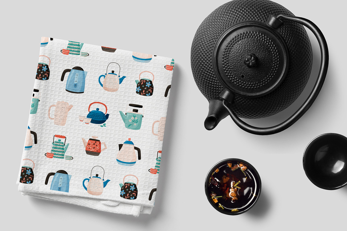 Teapots, kettles seamless patterns, a Pattern Graphic by Good Studio (Photo 4 of 5)
