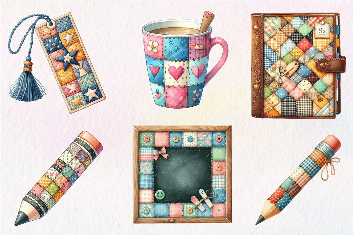 Patchwork Back to School Clipart, an Illustration by CreationArt (Photo 2 of 5)