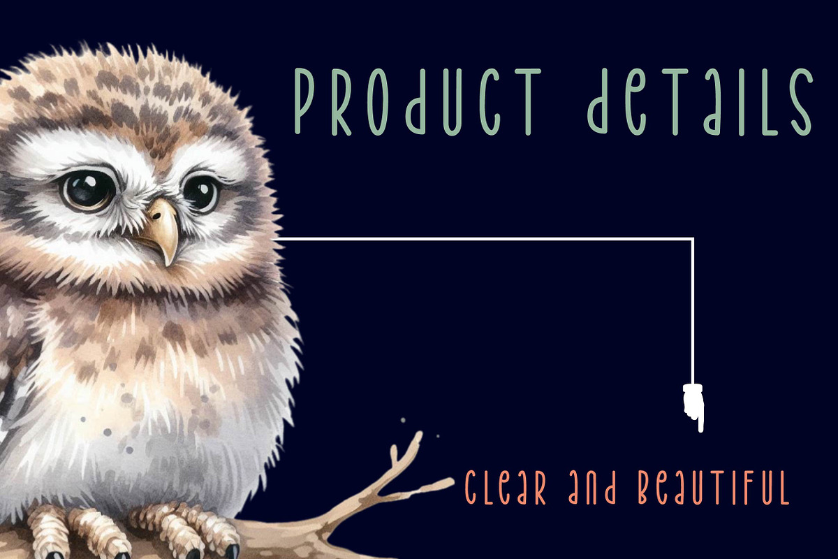 Baby owl watercolor clip art, an Illustration by CreationArt (Photo 5 of 6)