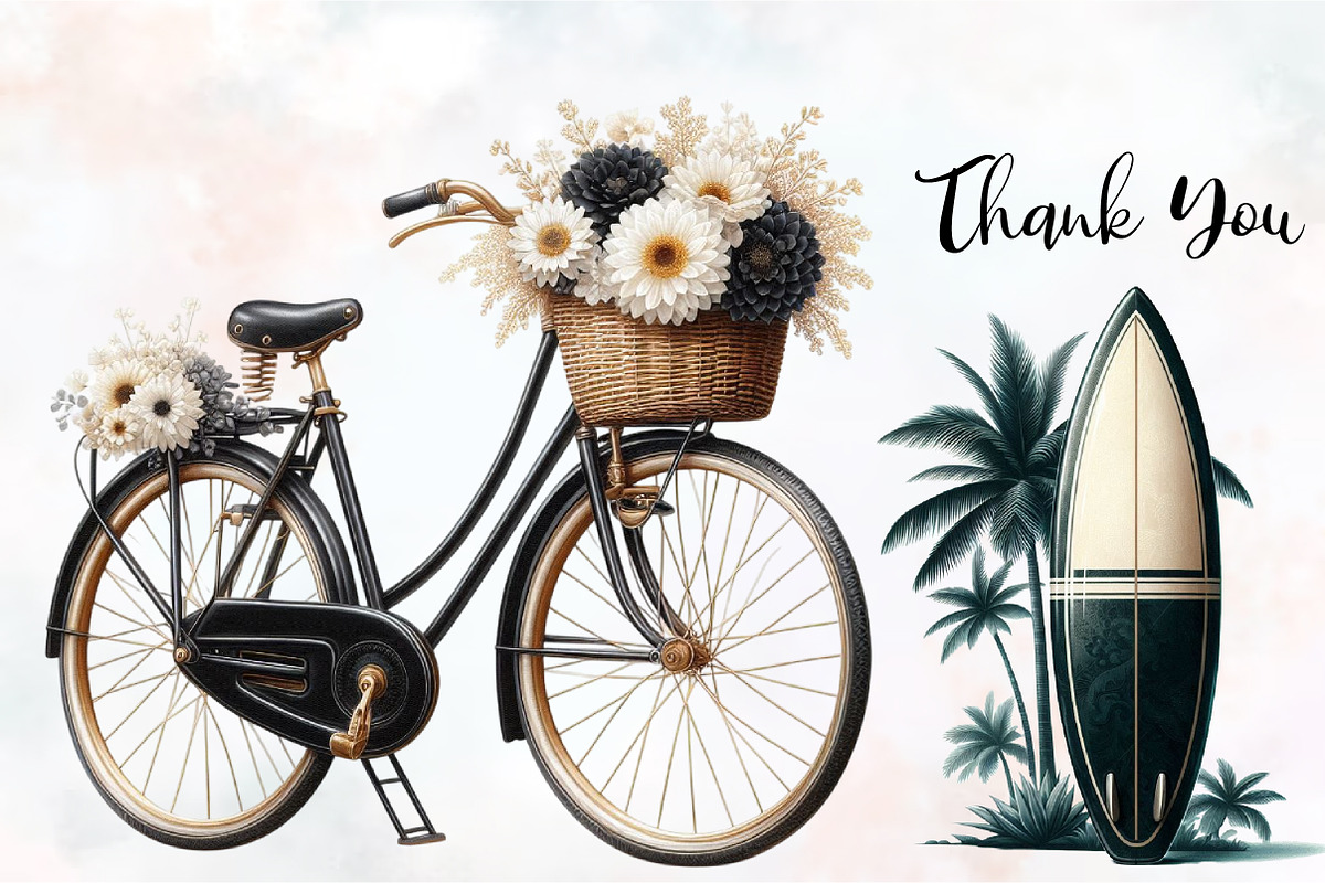 Ivory and Black Hello Summer Clipart, an Illustration by RobertsArt (Photo 4 of 8)