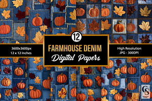 Farmhouse Denim Patchwork Pattern