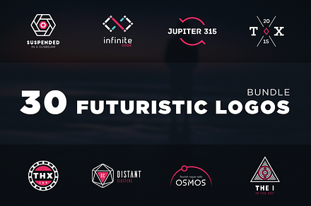 Futuristic logo bundle