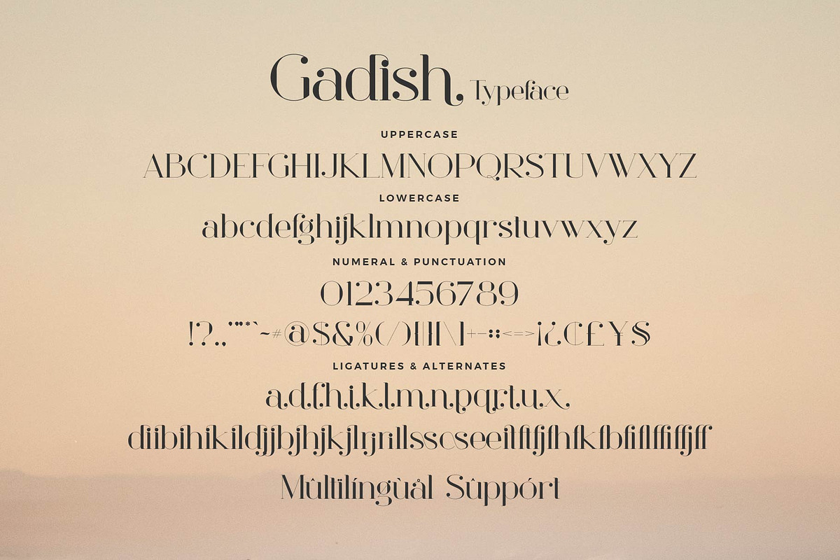 Gadish - Stylish Ligature Font, a Serif Font by Aqeel_Art (Photo 7 of 8)