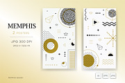 Memphis backgrounds. White and gold., a Decorative Illustration by KENO Mascots (Thumbnail 4 of 4)