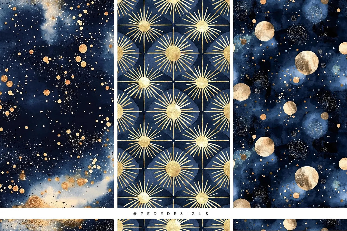 Celestial Glamour, a Decorative Illustration by PeDe Designs (Photo 10 of 15)