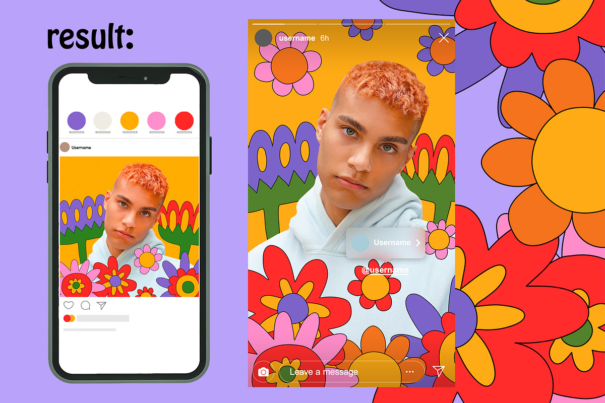 HIPPIE 70s FLOWERS-INSTAGRAM CREATOR, an Illustration by okchizh (Photo 6 of 13)
