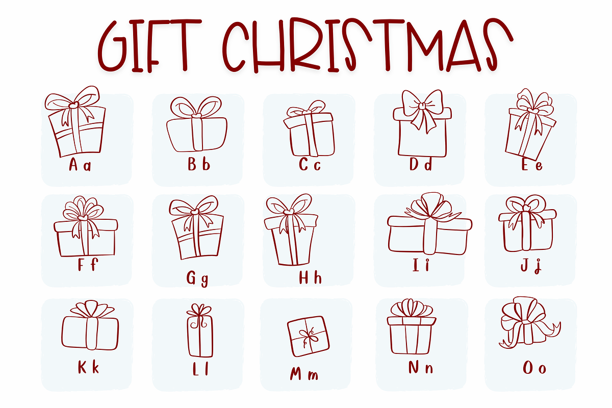 Gift Christmas | Symbols Fonts, a Symbol Font by Sirinart (Photo 3 of 12)