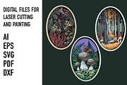 Forest Woodland Oval SVG Bundle, an Object Graphic by HelloWood (Thumbnail 1 of 4)