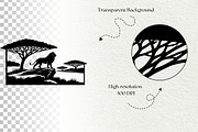 Safari Scenes Silhouette Graphics, an Animal Illustration by DENIDigitalArtSudio (Thumbnail 5 of 5)