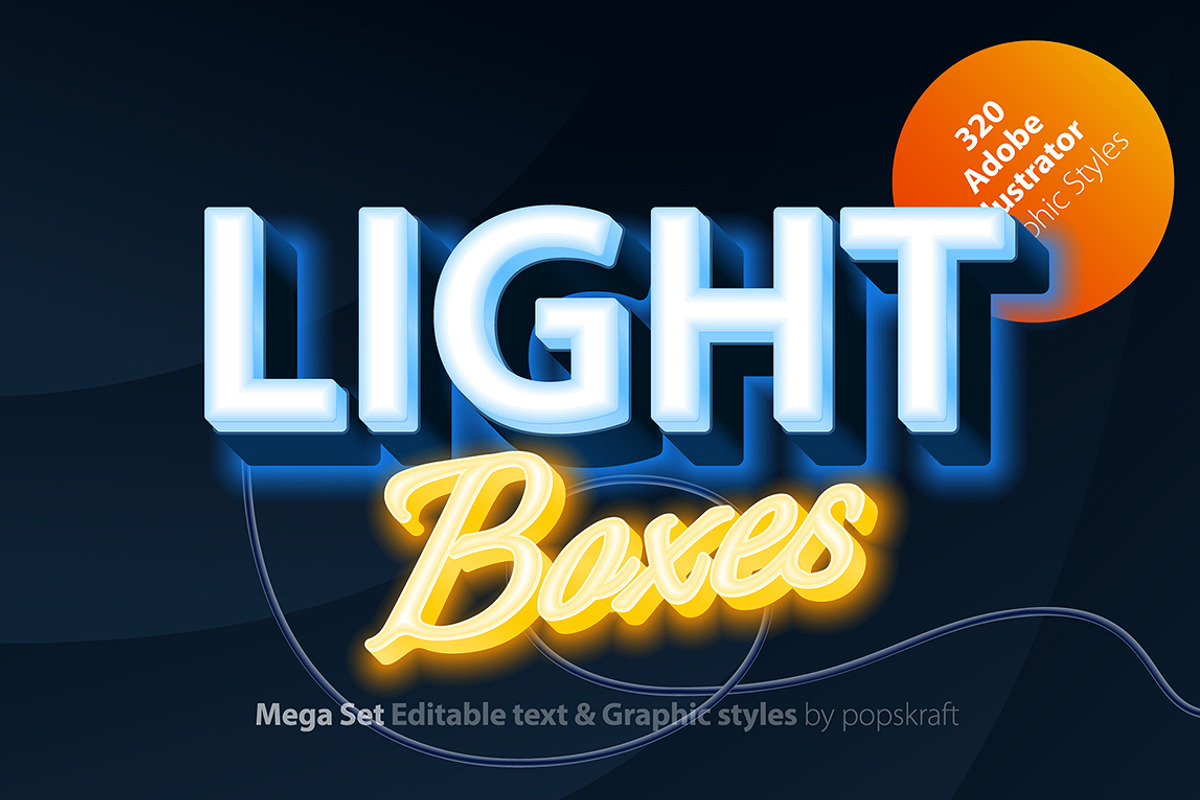 Illustrator graphic styles Lightbox, a Layer Style Add-On by popskraft (Photo 4 of 5)
