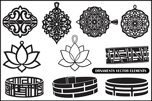 Ornamental Mandala Lotus Vector Set, a Decorative Illustration by balal