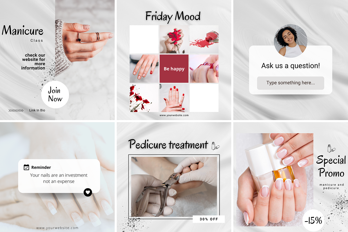 32 MANICURE Instagram Canva Template, a Social Media Template by Talipic Designs (Photo 3 of 7)