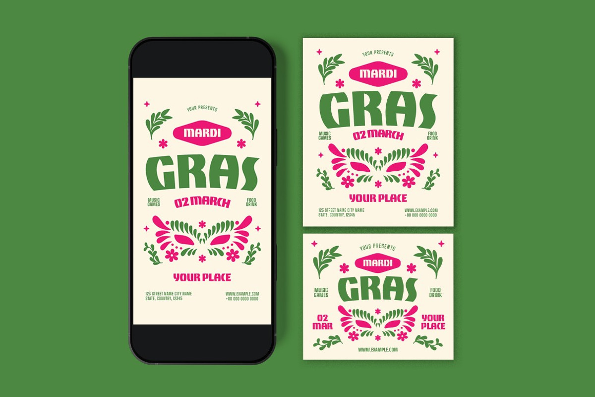 Mardi Gras Flyer preview 3