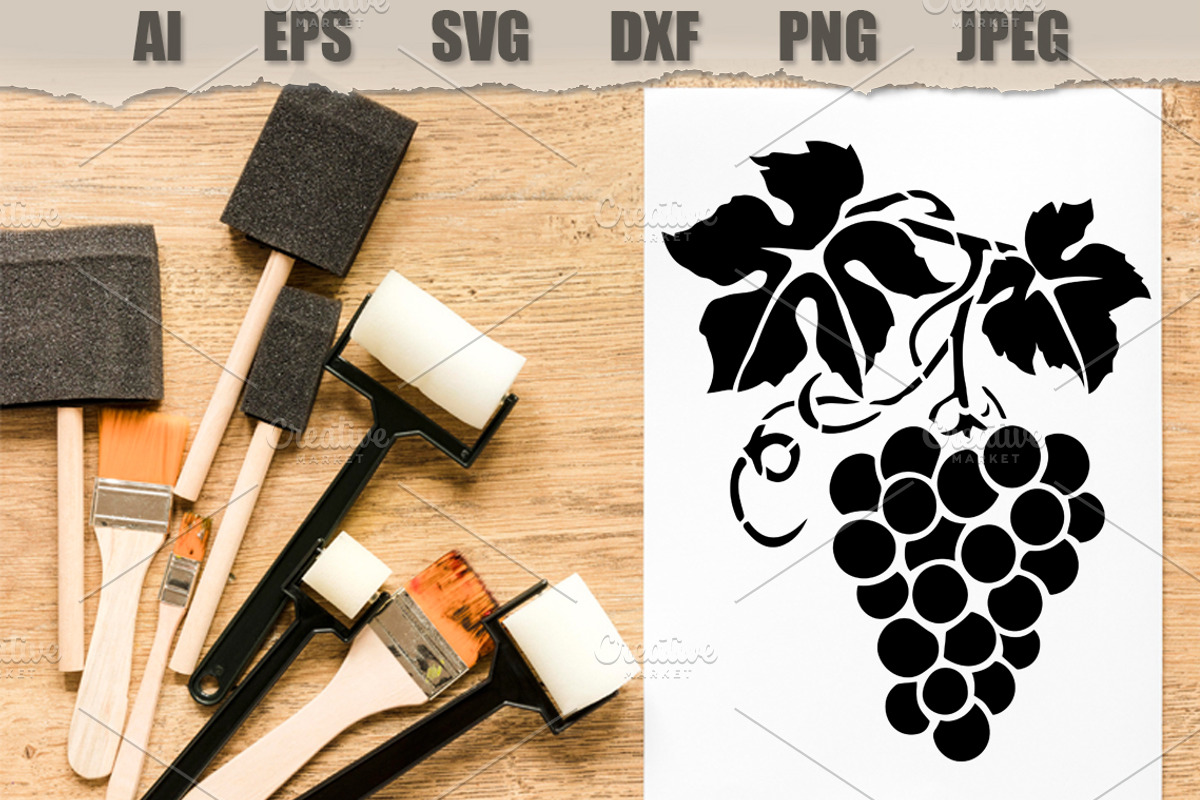 Stencil Grape Cluster, a Decorative Illustration by MARYCRAFTIRIA (Photo 2 of 3)