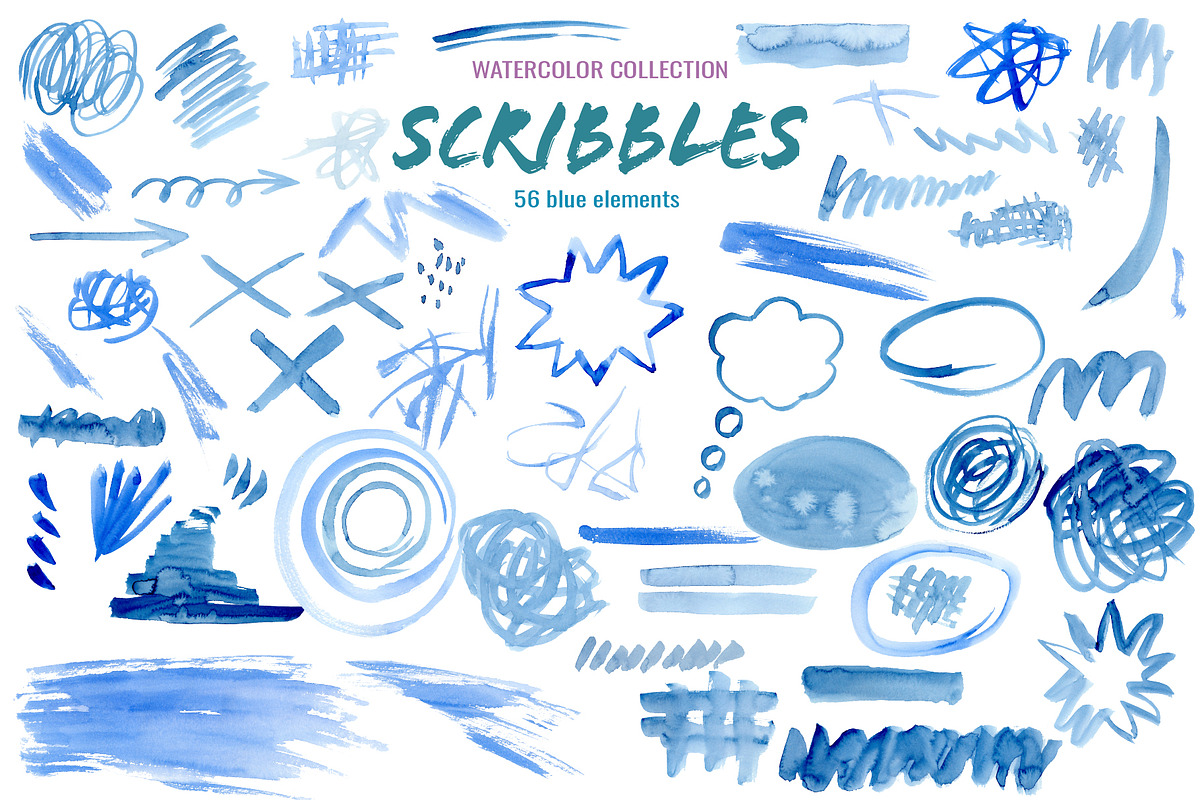 Watercolor Scribble and Doodles, a Graphic by Corner Croft (Photo 11 of 12)