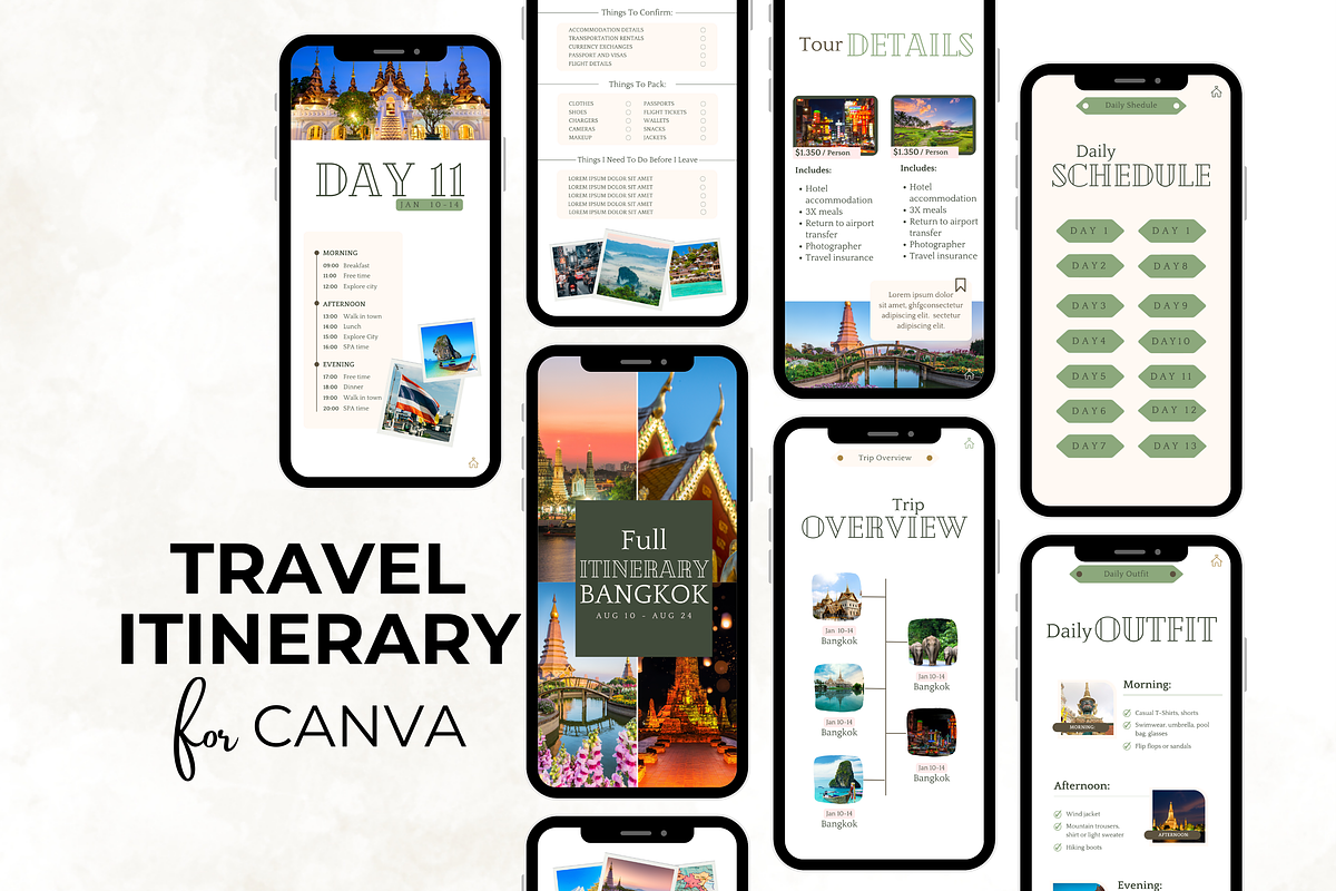 Thailand Digital Travel Itinerary, a Templates & Theme by Digital By Nikoleta (Photo 1 of 9)