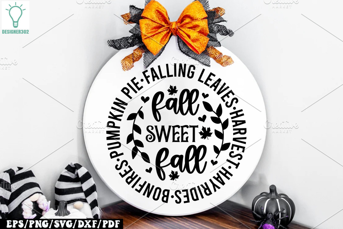Fall Round Door hanger SVG Bundle, a Graphic by Designer302 (Photo 5 of 23)