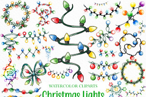 Christmas Lights Sublimation Clipart, an Illustration by Craft Nest