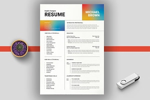 Freelance Graphic Designer Resume, a Resume Template by MightyDesign