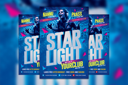 Starlight DJ Party Flyer Template, a Flyer Template by Flyermind