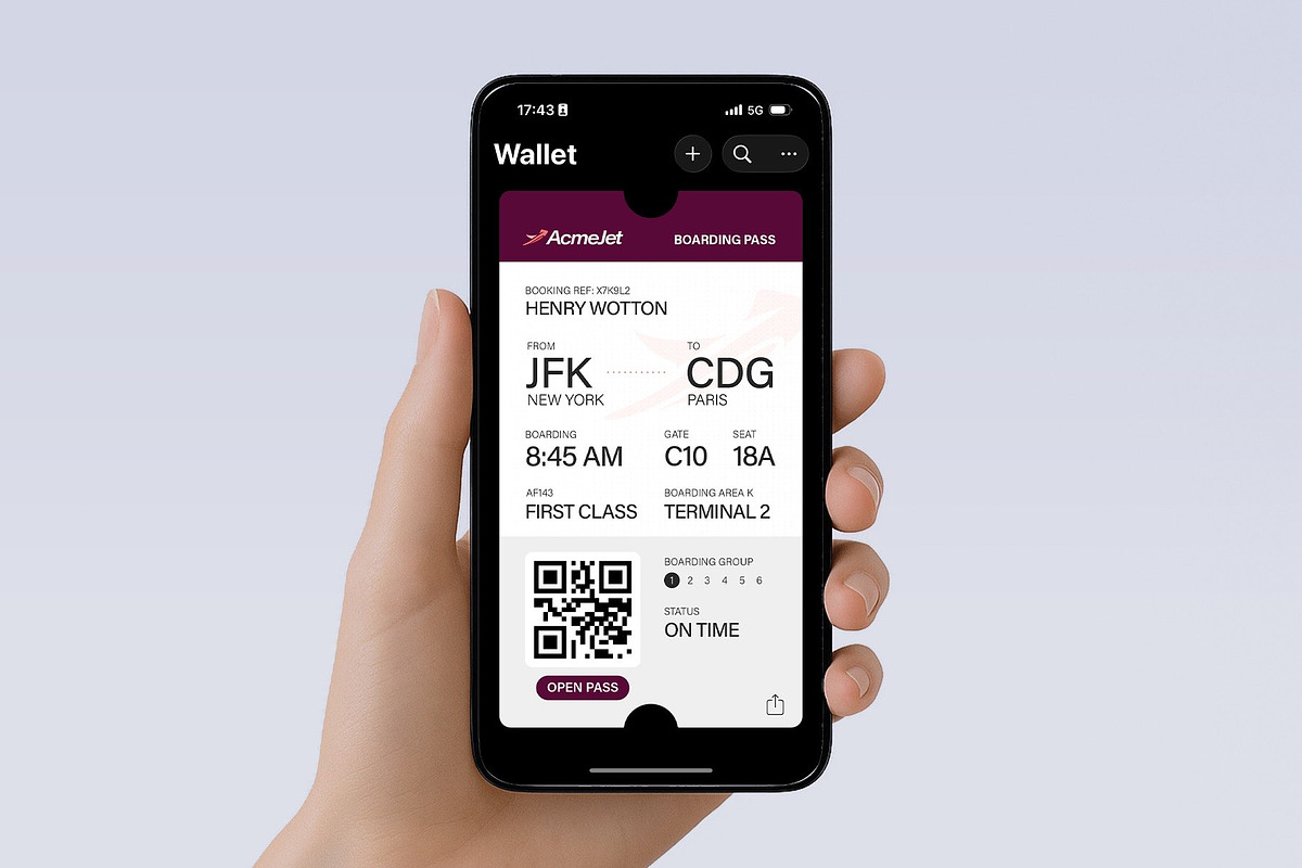 Digital Boarding Pass Template, a Stationery Template by BrandPacks (Photo 3 of 5)