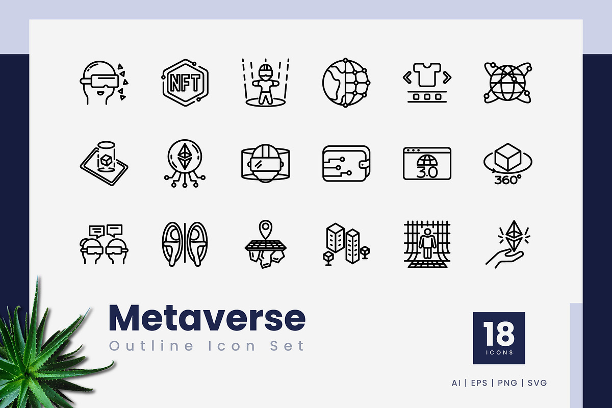 Metaverse Outline Icons, an Outline Icon by Zeer Graphic (Photo 2 of 2)