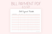 Bill Tracker Printable Letter Size, a Stationery Template by EasyLifePlanners (Thumbnail 2 of 4)