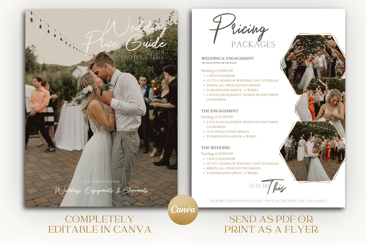 Canva Wedding Price List Guide Flyer, a Flyer Template by Signature Edits (Photo 1 of 3)