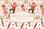 Christmas Party, a Seasonal Illustration by Carpet Tapete Pretzel (Thumbnail 1 of 18)