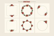 Poinsettia Christmas Backgrounds, a Seasonal Illustration by moja doodle (Thumbnail 3 of 9)