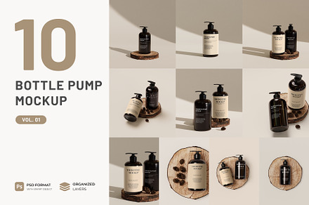 Bottle pump mockup, a Packaging Mockup by mockupocka