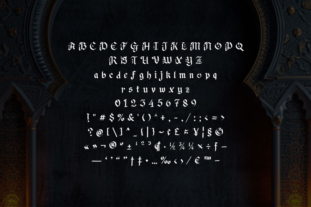 Al Rich - Decorative Blackletter, a Blackletter Font by Mightyfire (Photo 4 of 4)