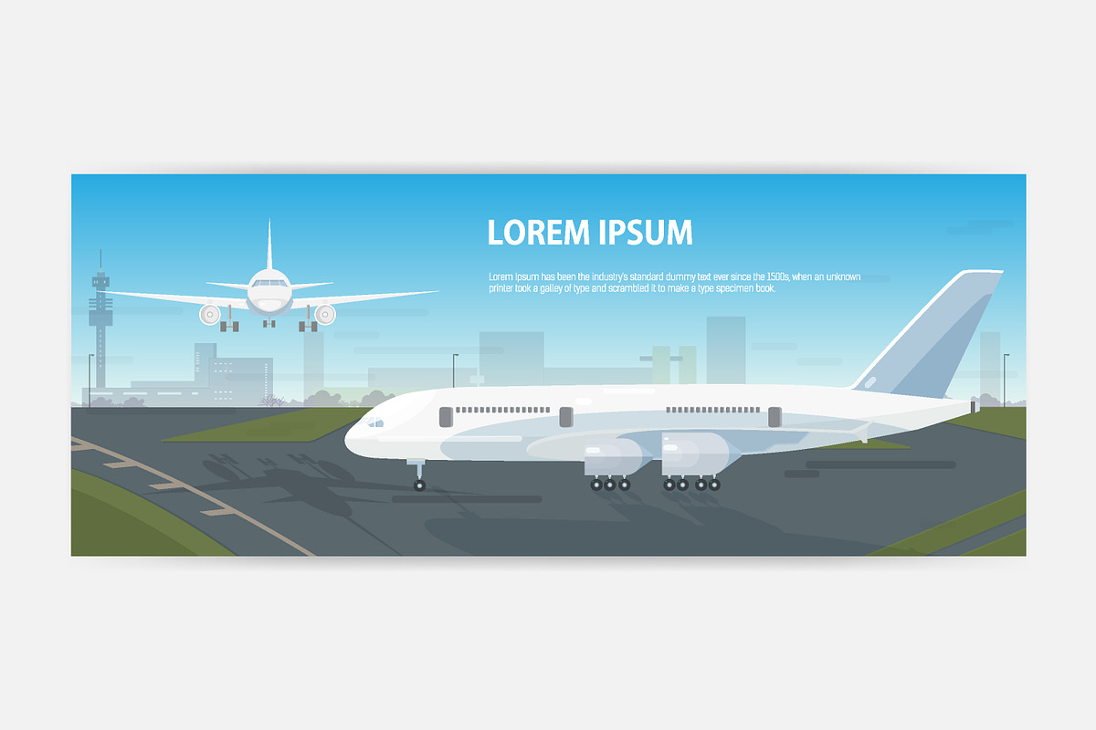 Airplane banners set, a Transportation Illustration by Good Studio (Photo 2 of 5)