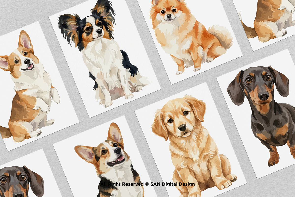 15 Bundle Watercolor Small Dog Pet, an Animal Illustration by Morspective (Photo 3 of 8)