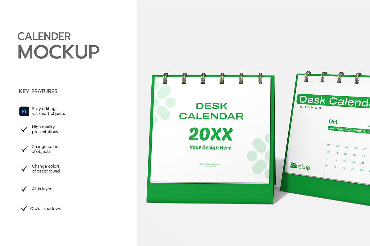 Planner Desk Calender Mockup PSD, a Product Mockup by graphypix (Photo 4 of 4)