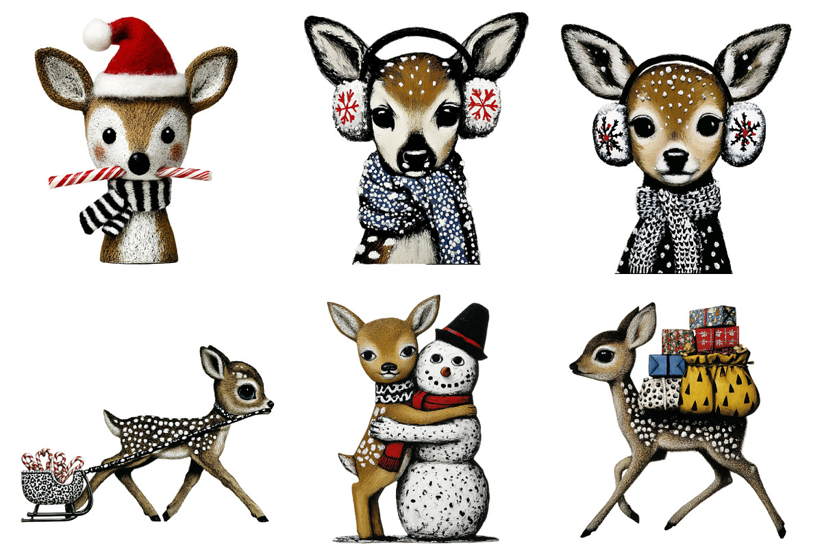 Christmas Deer Clipart, an Illustration by Designworld (Photo 2 of 6)