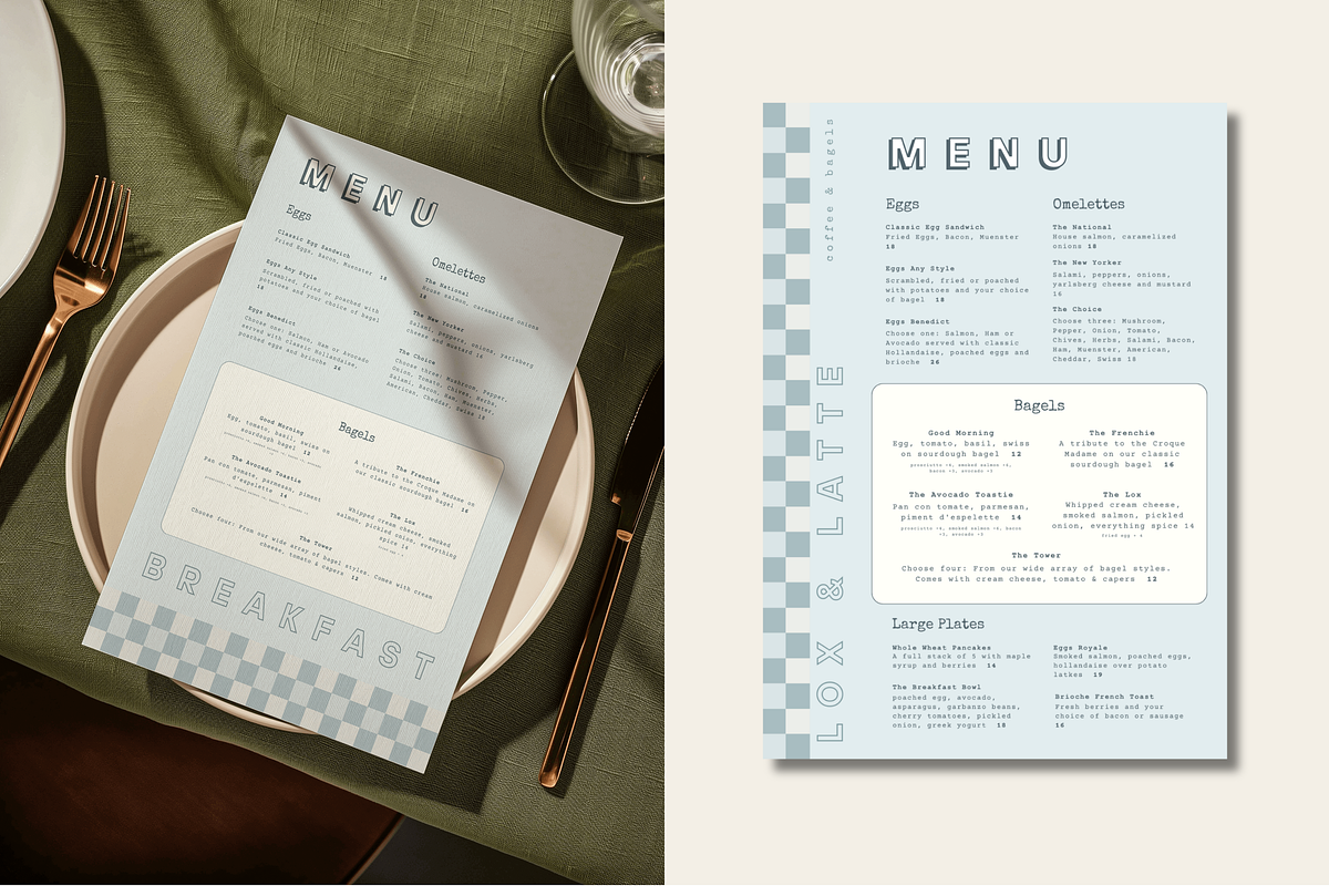 Premium Restaurant Menu Template Set, a Branding & Logo Template by Soigné Branding Studio (Photo 1 of 7)