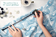 Ocean Waves Seamless Pattern, a Pattern Graphic by Rebecca Flaherty (Thumbnail 2 of 3)