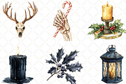 Gothic Christmas Clipart, an Illustration by Black Bird Studio (Thumbnail 4 of 6)